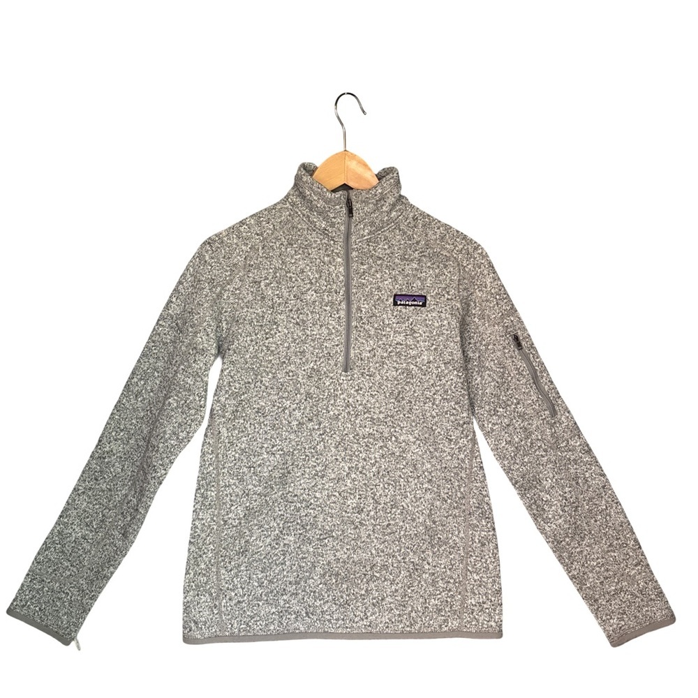 Patagonia Gray Heathered Quarter Zip Knit Sweater Medium